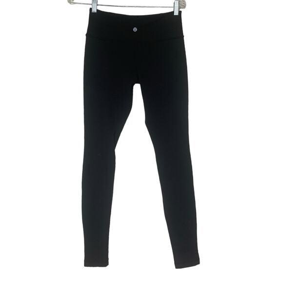 Lululemon women's size 6 wunder under color block leggings pants spring black mu - Picture 3 of 10
